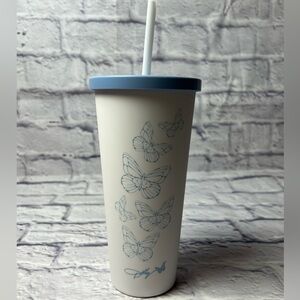 Dolly Parton Elegant Butterfly Tumbler with Sky Blue Lid